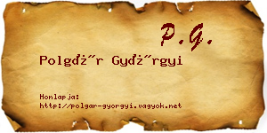 Polgár Györgyi névjegykártya
